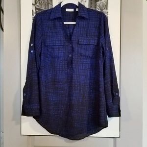 New York & Co. - Blue and Black Blouse